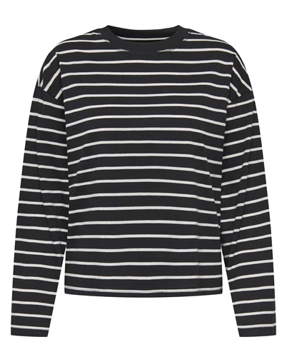Only - ONLHappy Stripe Langærmet Trøje - Black